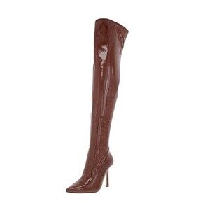 Steve Madden Women 8 Cognac Brown Vanquish Stiletto Thigh High Boots NIB GN3